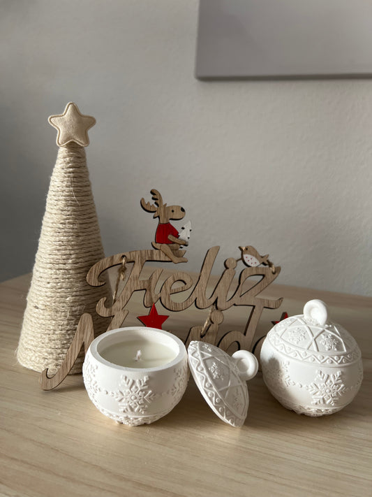 ✨ Bola Navideña “Nieve Encantada” -Colección Navidad 🎄🕯️